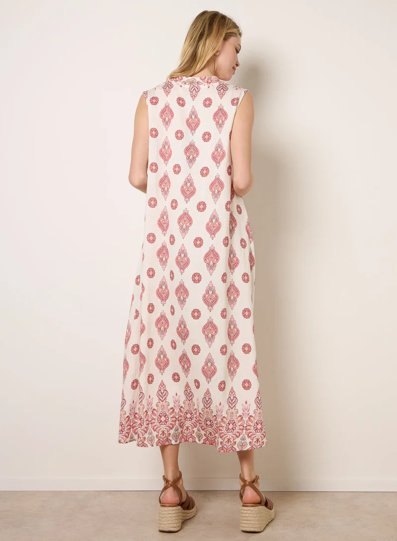 بلو فانيلا Floral Print A Line Dress